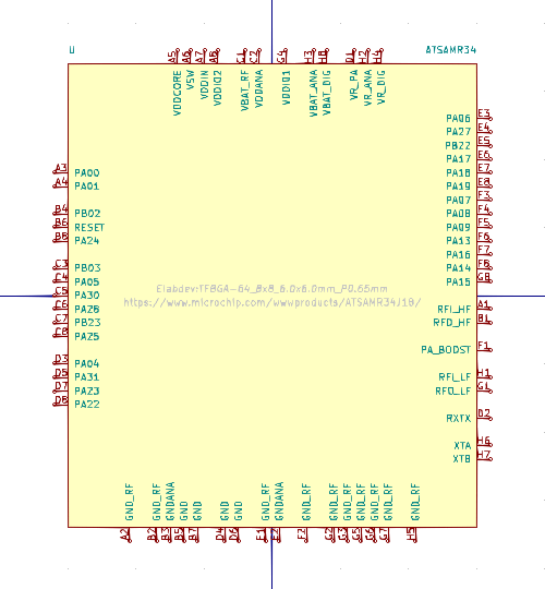 ATSAMR34 64-pin 8x8 BGA MCU